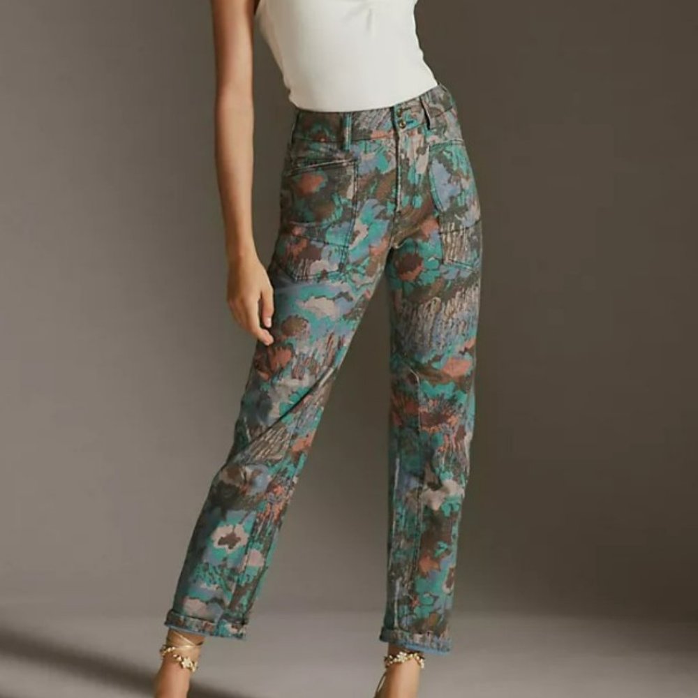 Pilcro Anthropologie The Wanderer Utility Pants Multicolor Camo